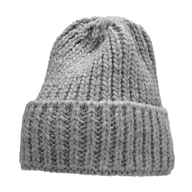 4F 4F Men's H4Z22 CAD017 Chunky Knit Beanie in Grey - 2