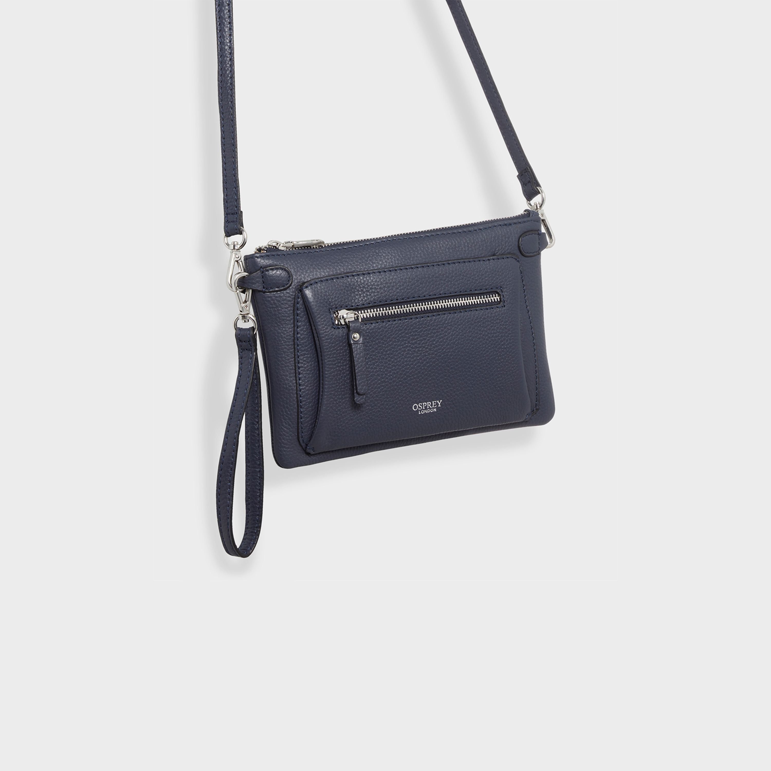 OSPREY LONDON OSPREY LONDON Women's The Ruby Leather Crossbody Clutch Bag in Navy - 2