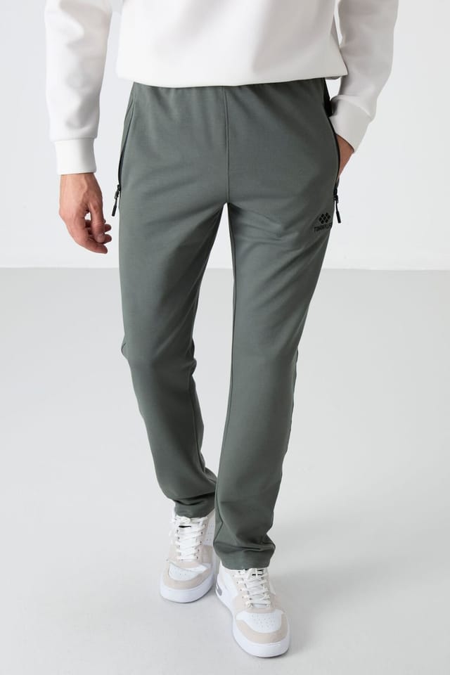 Tommy Life Tommy Life Men's Regular Fit Straight-Leg Sweatpants in Khaki - 2