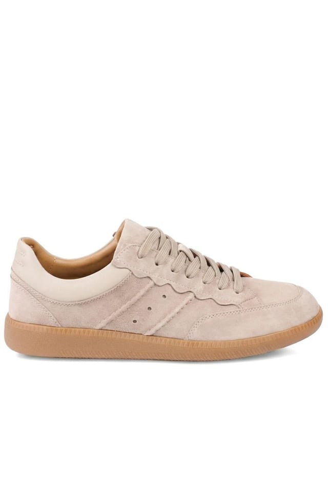 Jones Bootmaker Jones Bootmaker Women's Anouk Leather Lace Up Trainers in Beige - 2
