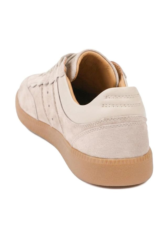 Jones Bootmaker Jones Bootmaker Women's Anouk Leather Lace Up Trainers in Beige - 3