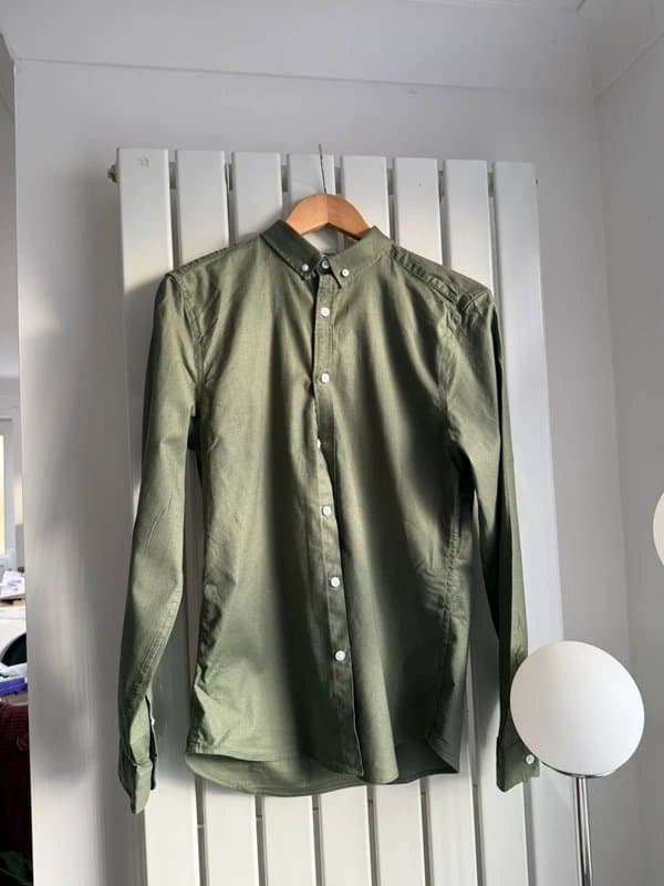 New Look Muscle Fit New Look Khaki Shirt