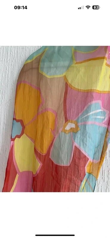 bought in London Pink Orange Red Chiffon Tassel Neck Scarf