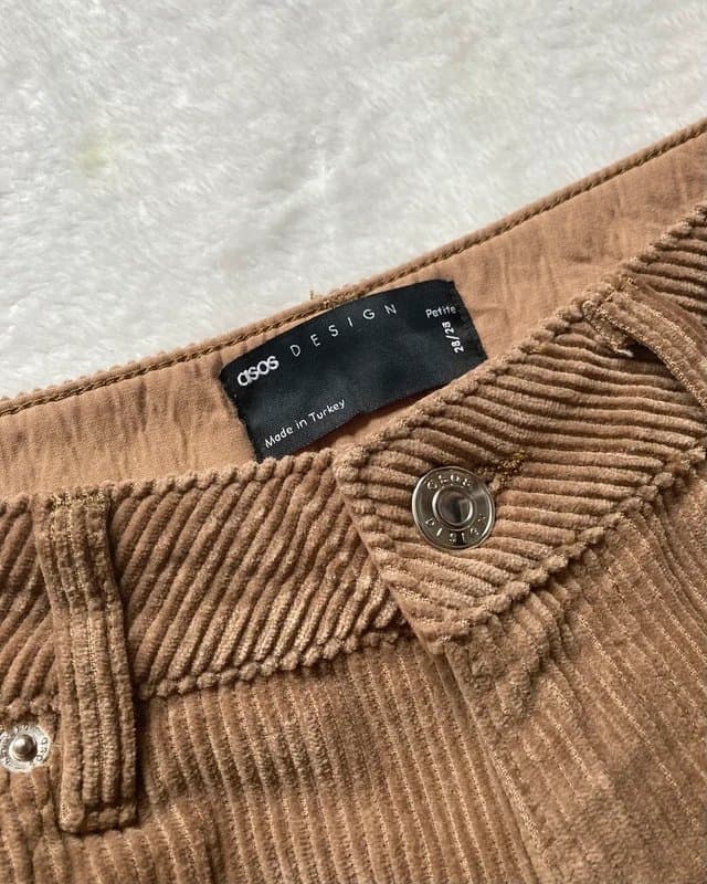 ASOS ASOS design baggy loose tan corduroy mom jeans trousers