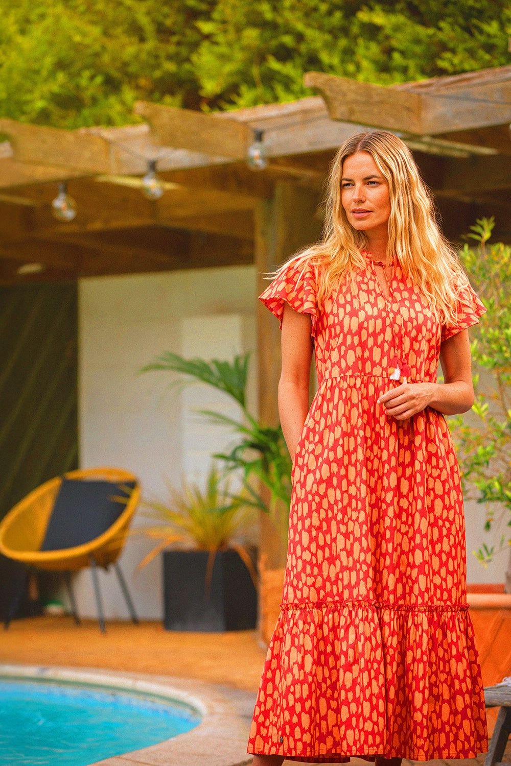 Brakeburn Brakeburn Women's Sundown Maxi Dress in Coral - 2