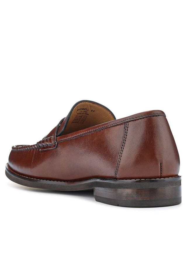 Jones Bootmaker Jones Bootmaker Men's Quennell Leather Penny Loafers in Light Brown - 3