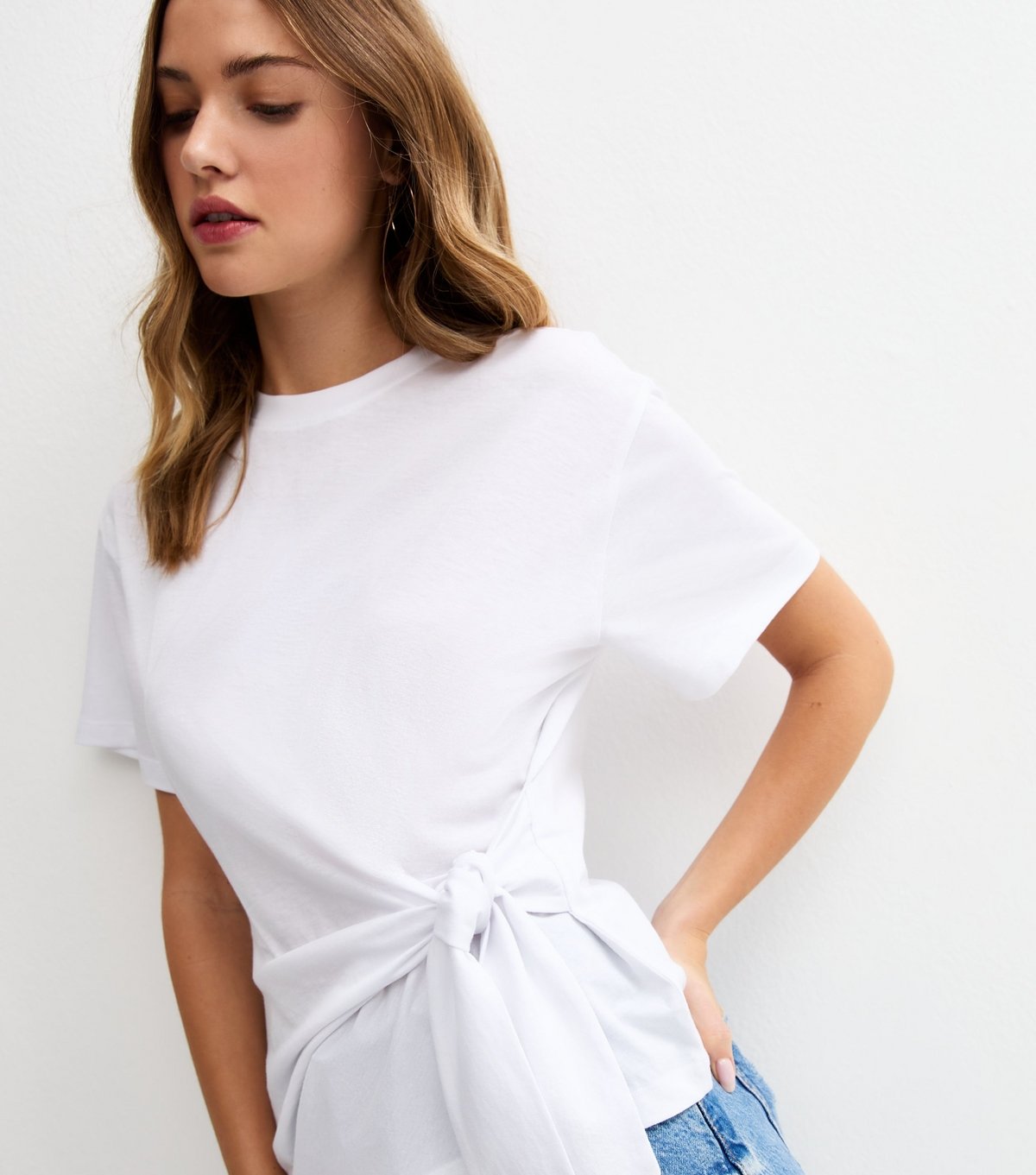 New Look Women's White Side Tie T-Shirt New Look - 2