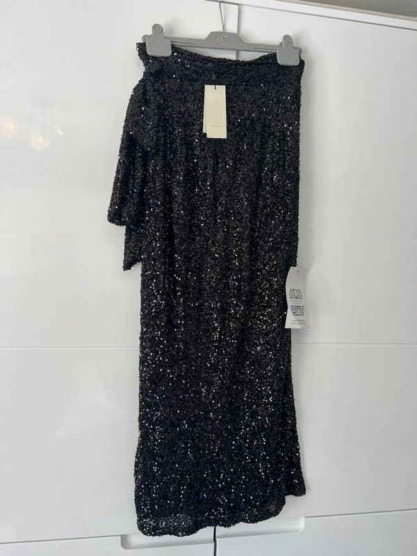 Never Fully Dressed Never fully dressed black sequins Jaspre maxi wrap skirt