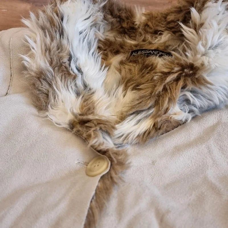 alessandro Alessandro Made In Italy Suede Faux Fur Lined Coat