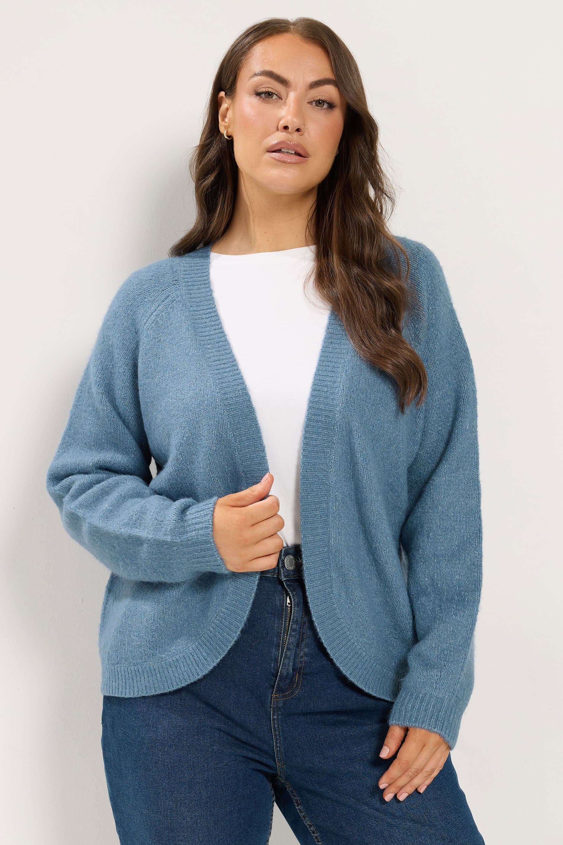 Yours Plus Size Blue Shrug Cardigan