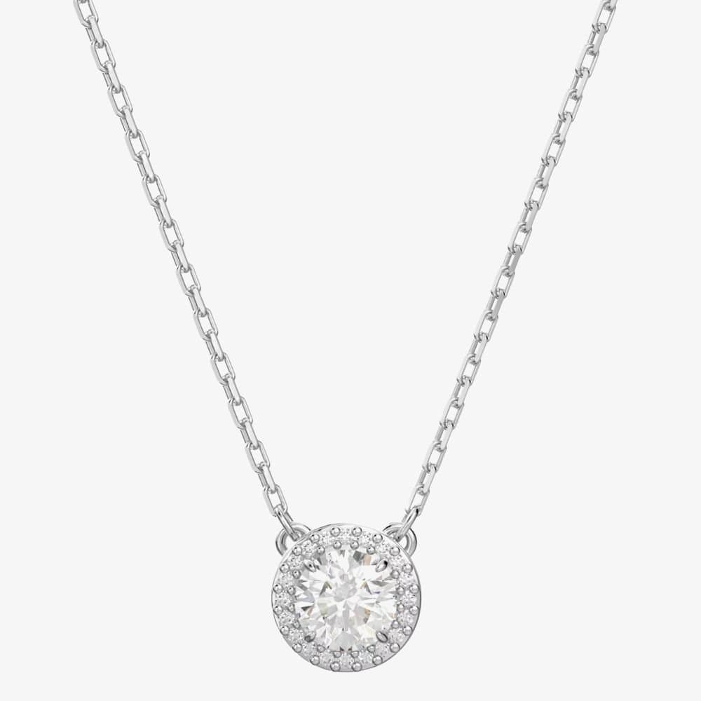 Swarovski Swarovski Women's Constella Rhodium-Plated Halo Necklace 5636264 in Silver