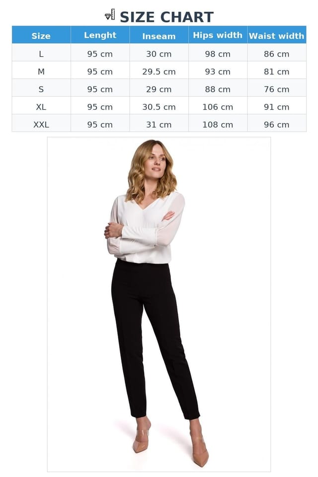Love Lace Love Lace Women's Straight Cut Trousers with Concealed Zip in Black - 3