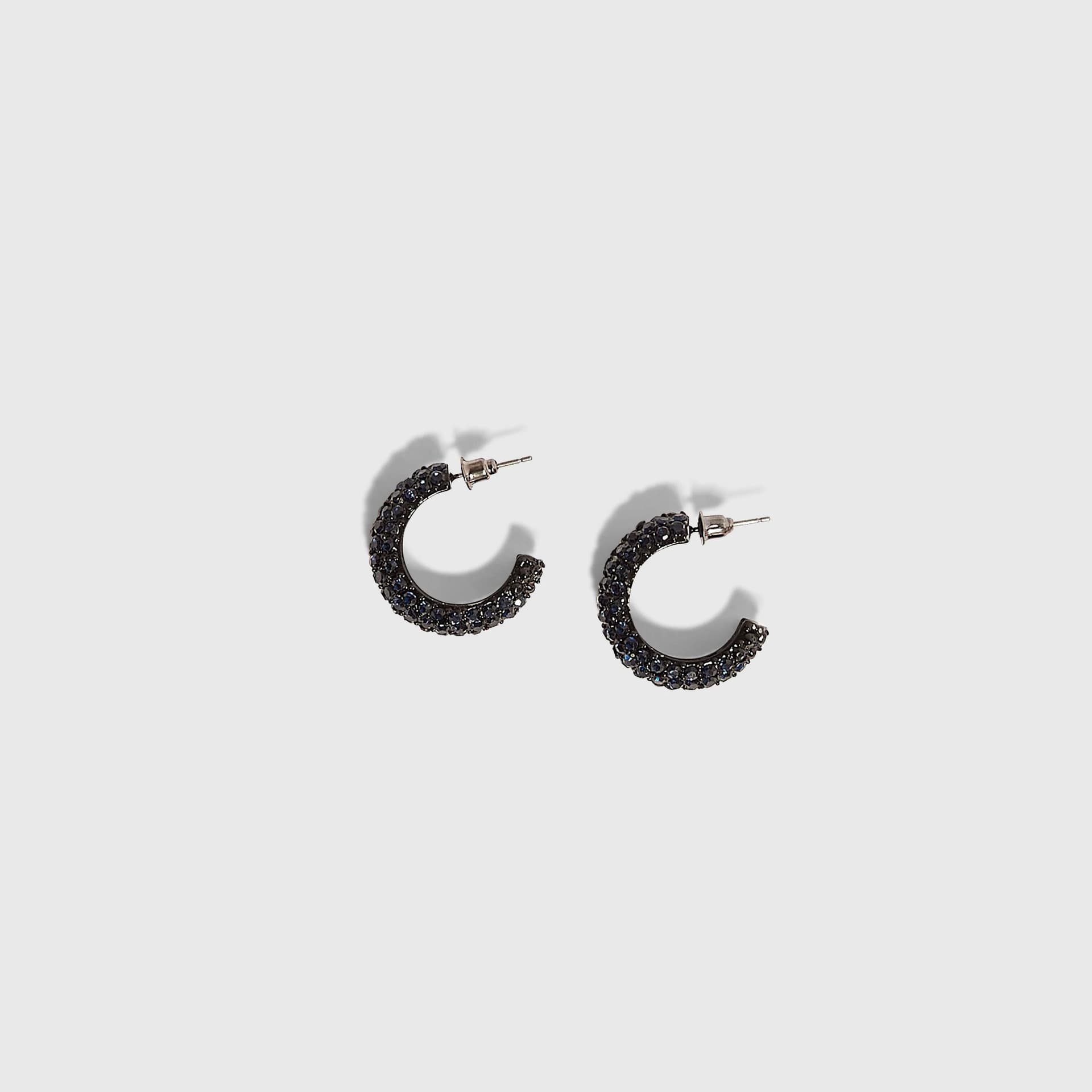 River Island River Island Womens Blue Rhinestone Hoop Earrings