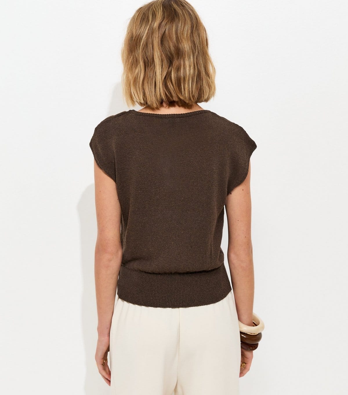 New Look Women's Brown Embellished Shoulder Top New Look - 4