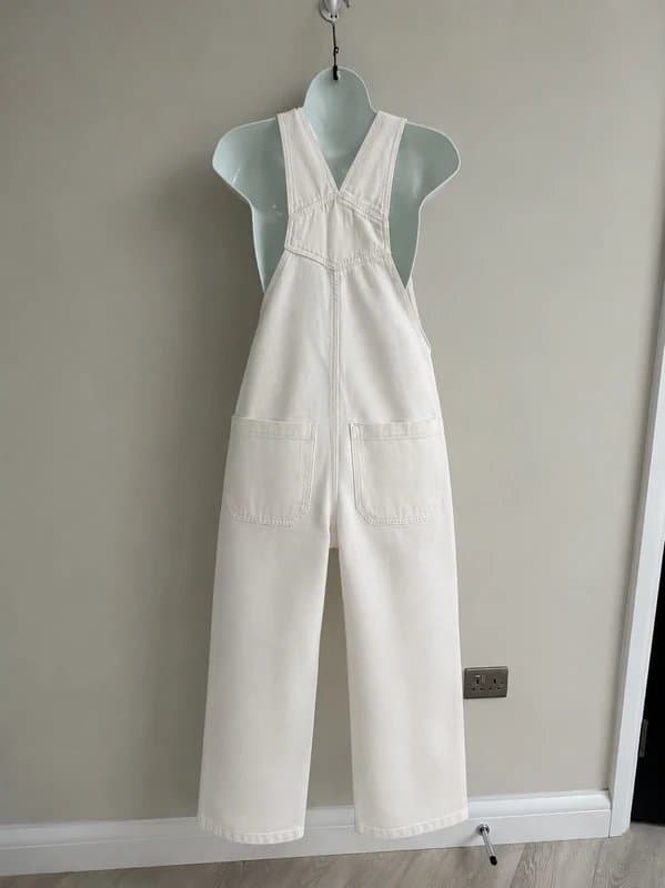 Hush NEW (With tags) Hush white relaxed denim summer dungarees (RRP£99) UK 8