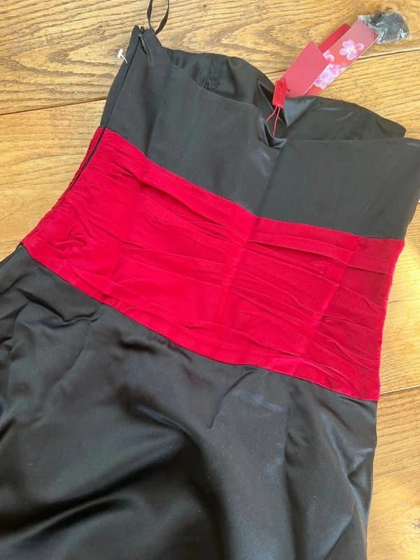 Monsoon Monsoon silk black strapless dress size 8