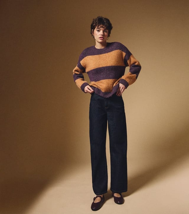 New Look Women's Purple Chunky Wide Stripe Jumper New Look - 2