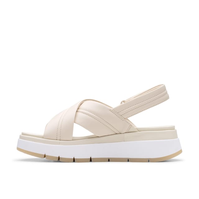 Clarks Clarks Women's Tuscan Cross Cream Leather Wedges in White - 2