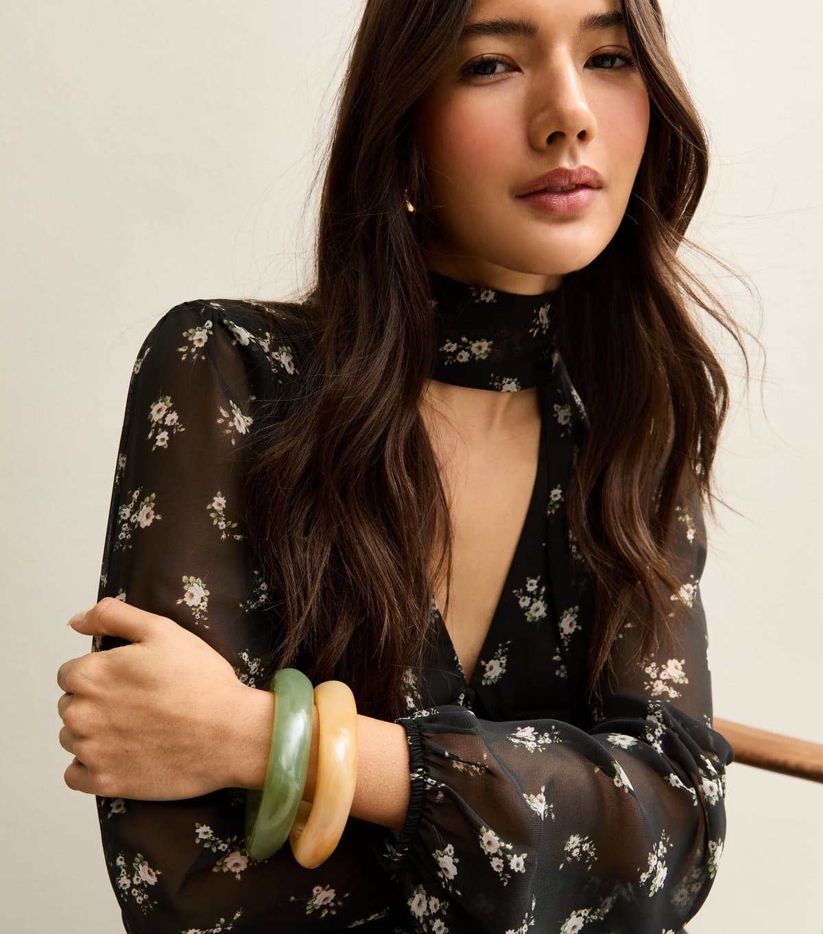 New Look New Look Green and Yellow Resin Bangles Pack of 2