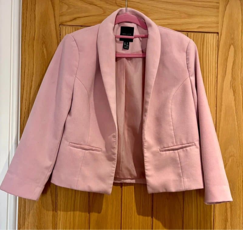 New Look Cropped Baby Pink Blazer