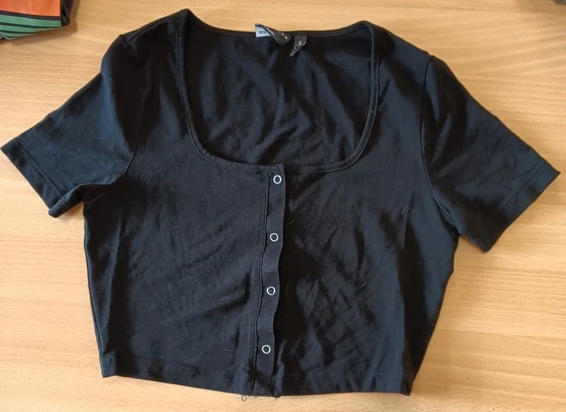 ASOS Design Black button up crop top