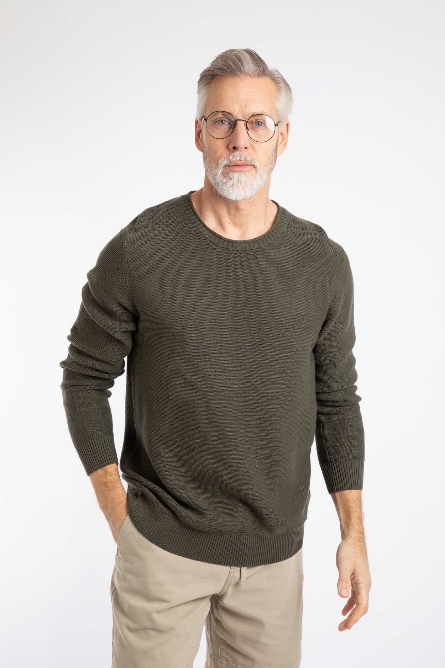 Weird Fish Weird Fish Men's Rhett Crew Neck Knitted Jumper in Dark Green