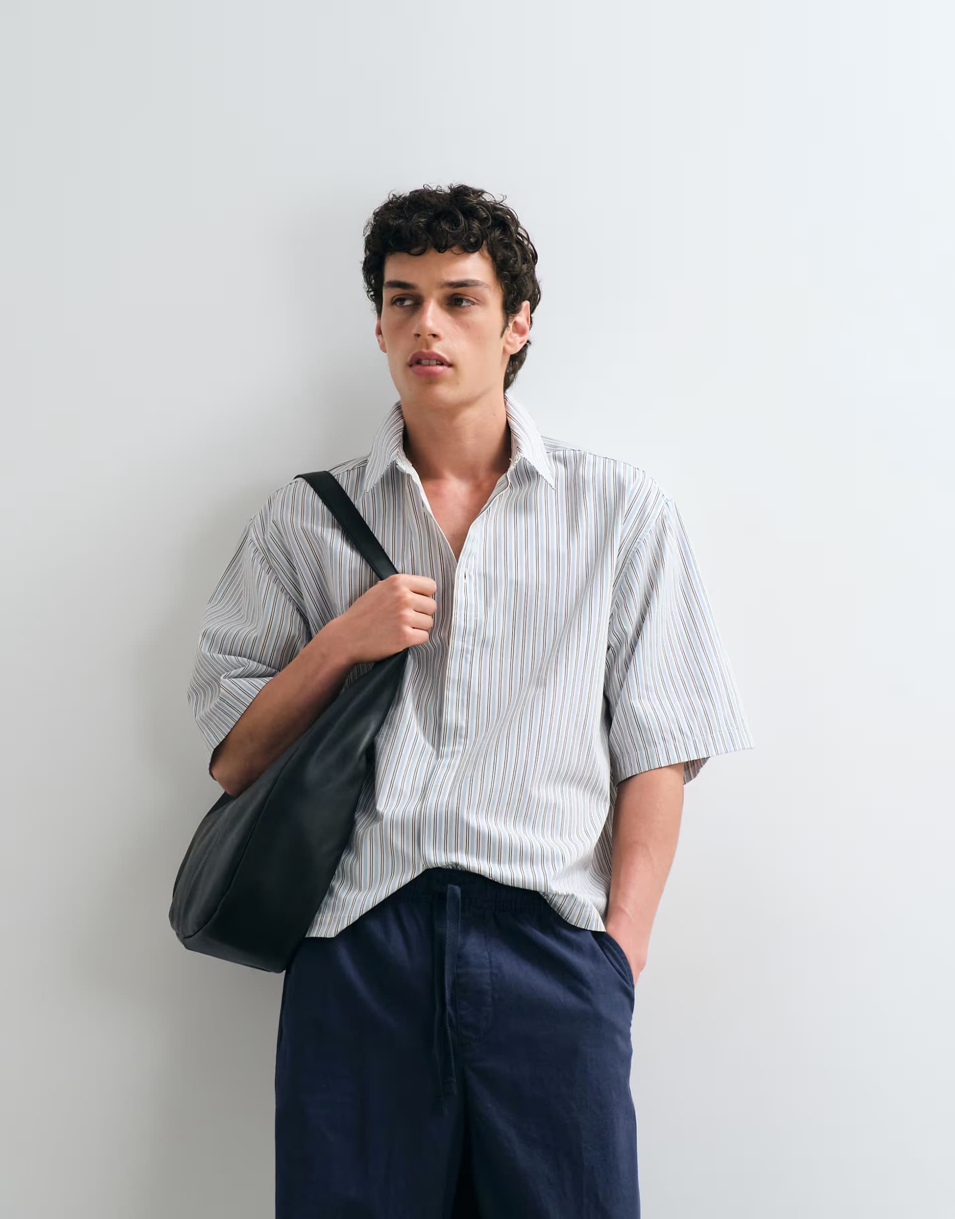 ASOS ASOS DESIGN oversized stripe poplin shirt in white