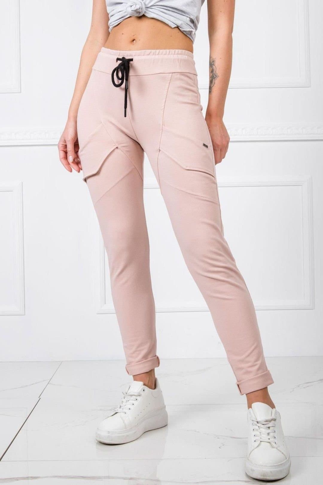 Love Lace Love Lace Women's High Waist Cotton Sweatpants Slim Track Pants in Pink