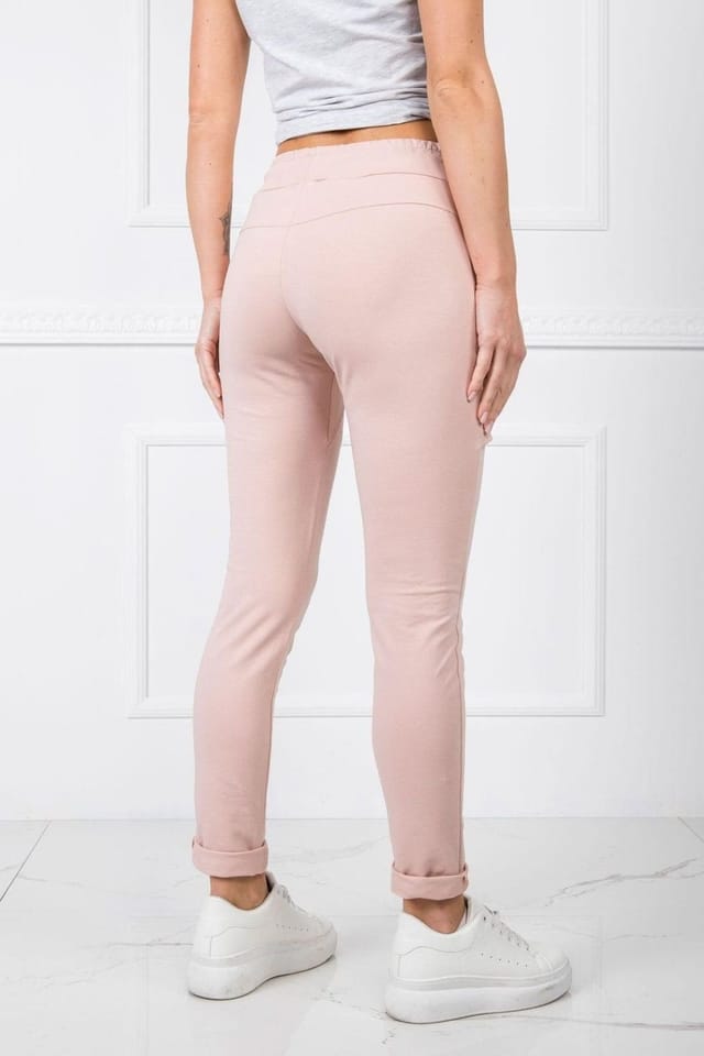 Love Lace Love Lace Women's High Waist Cotton Sweatpants Slim Track Pants in Pink - 3