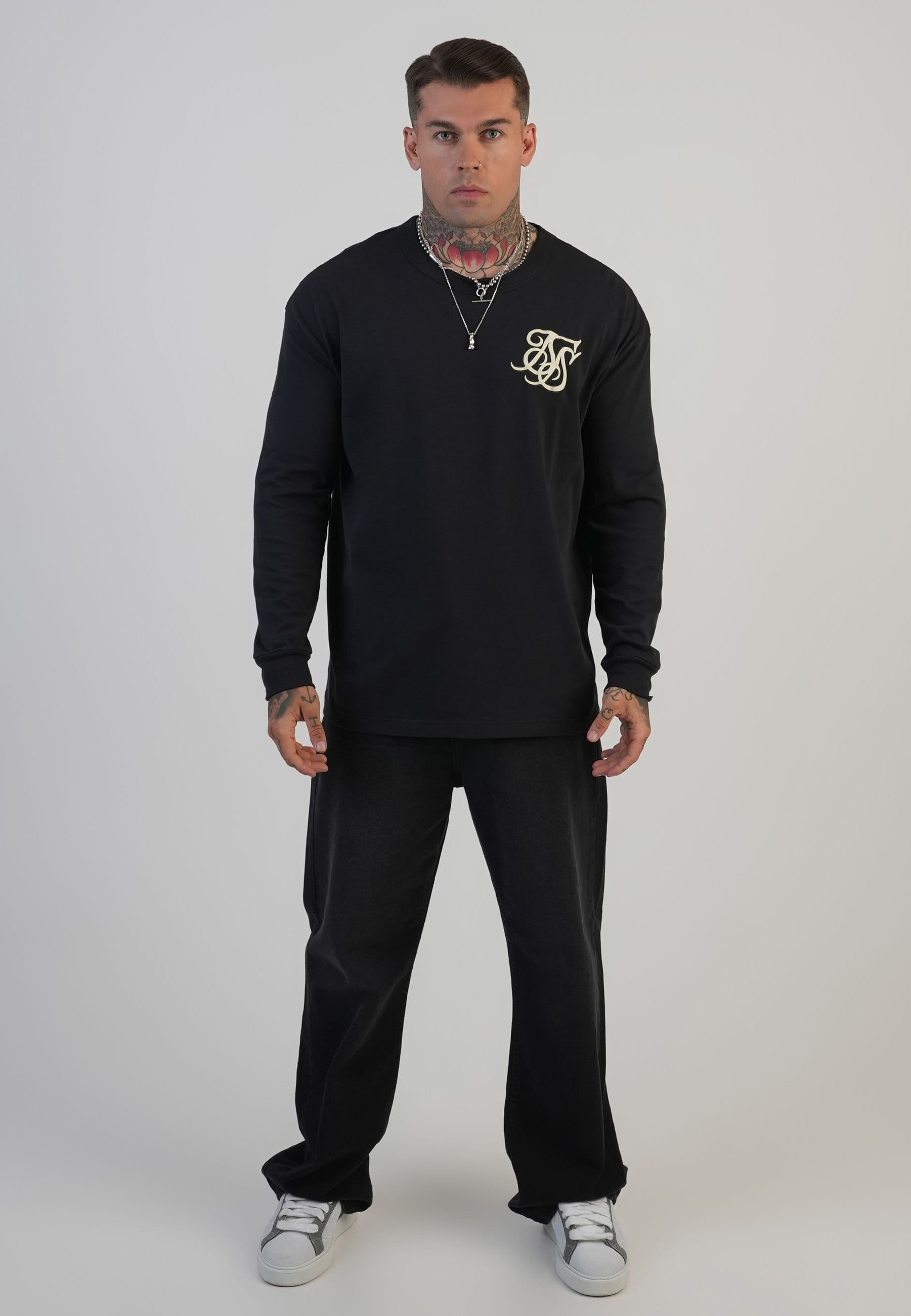 SikSilk SikSilk Men's Logo T-Shirt in Black - 4