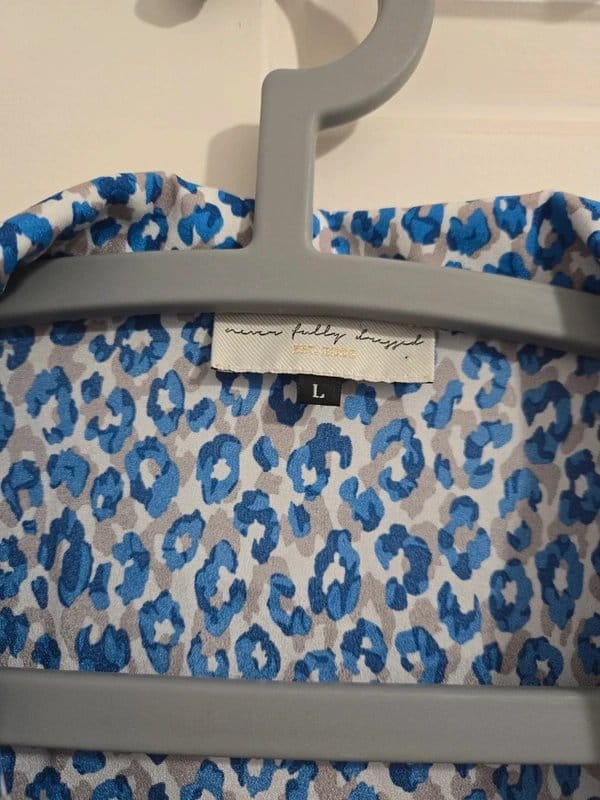Never Fully Dressed Blue Leopard Print Long Sleeve Top