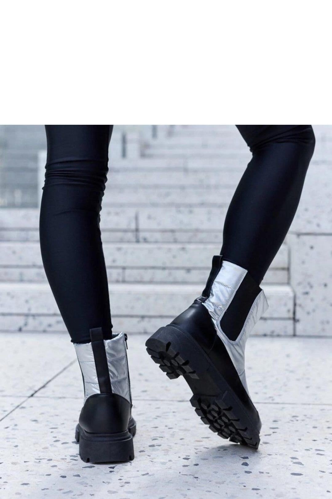Love Lace Love Lace Women's Galvani Metallic Insulated Snow Boots With Side Zipper Ankle in Silver - 4