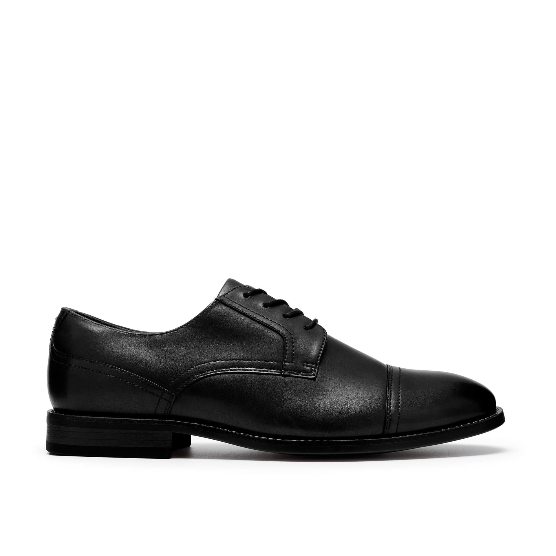 Clarks Clarks Men's Bowburn Cap Black Leather Derby Shoes, Lace Up
