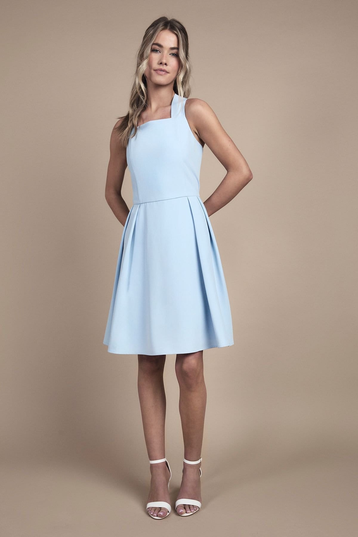 Coast Coast Women's Teen Bow Back Mini Dress in Dusty Blue - 4