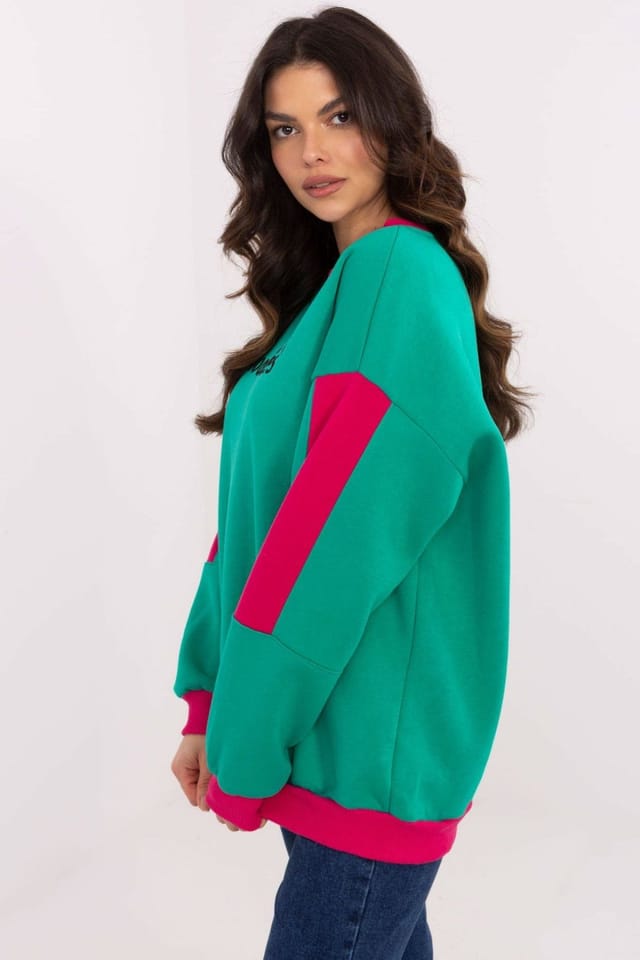 Love Lace Love Lace Women's Classic Cotton Polyester Logo Sweatshirt in Green - 2