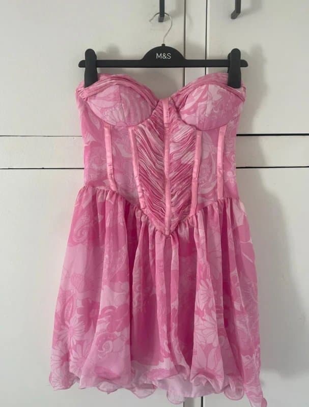 ASOS ASOS pink floral corset mini dress