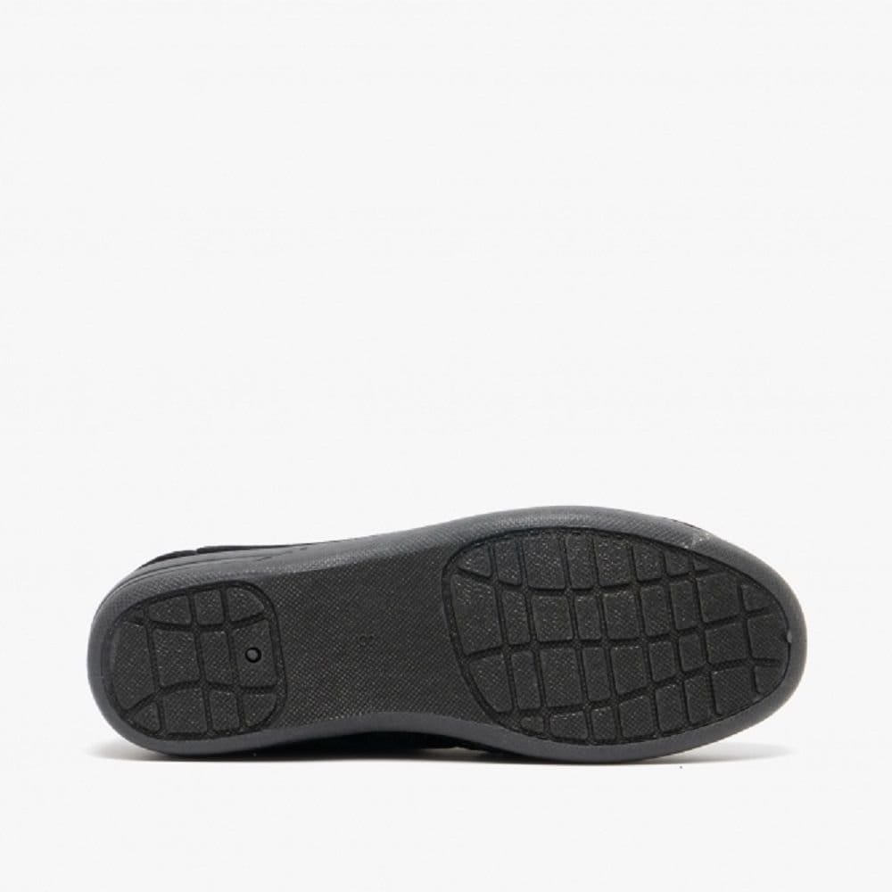 Zedzzz Zedzzz Men's Kevin Velour Twin Gusset Slippers in Black - 4