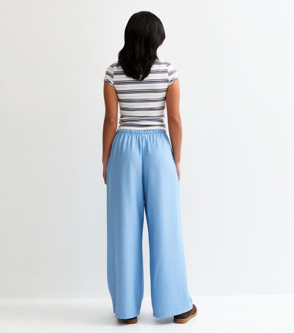 New Look Women's Petite Light Blue Wide Leg Drawstring Trousers New Look - 4