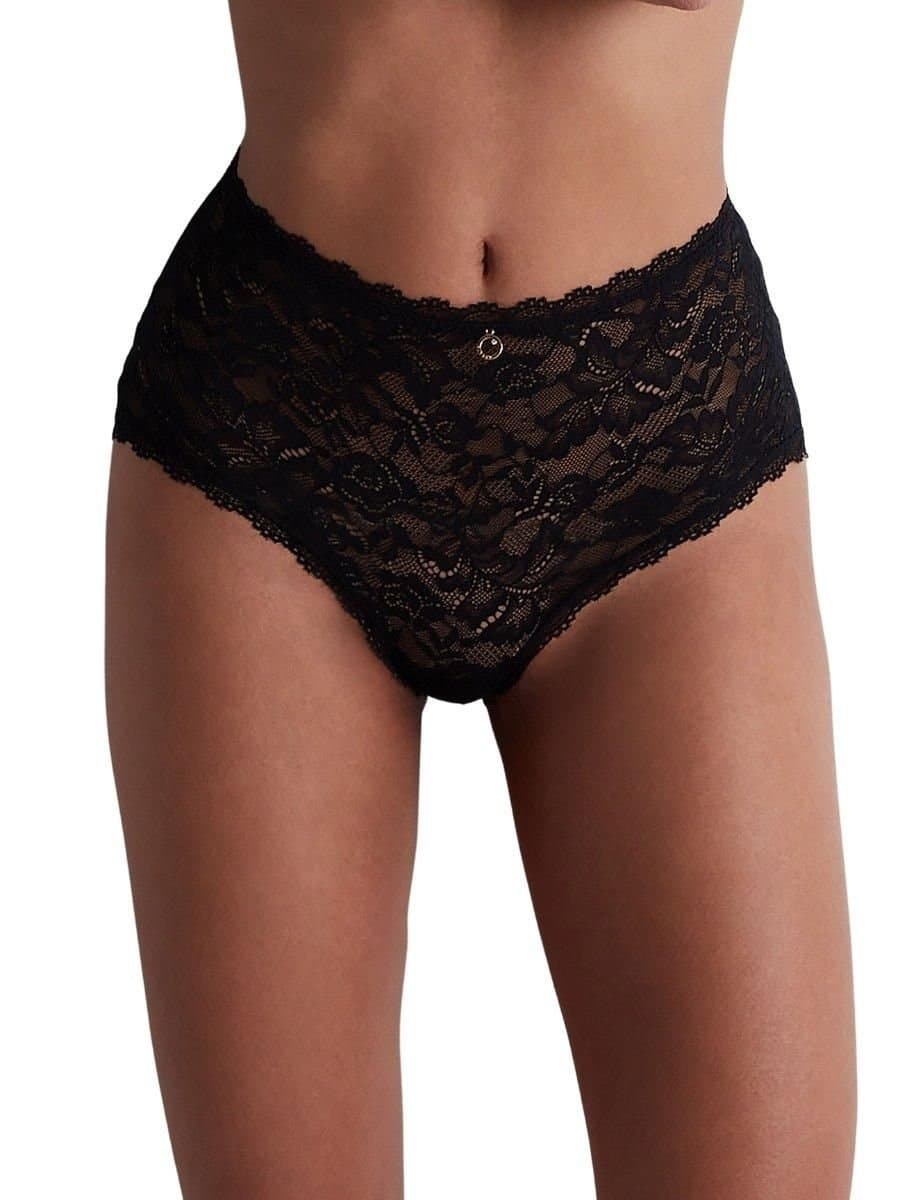 Aubade Aubade Black Lace High Waisted Brief