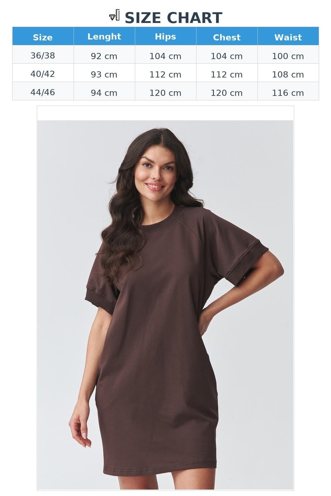 Love Lace Love Lace Women's Oversized Sweatshirt Dress with Side Pockets in Brown - 4