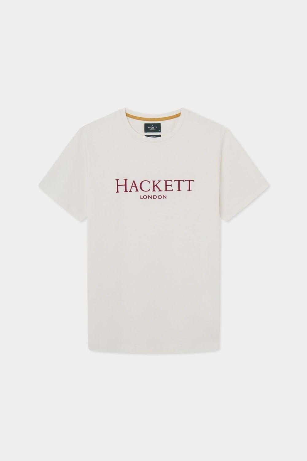 Hackett Hackett Men's Heritage Classic Large Logo Short Sleeve T-Shirt White