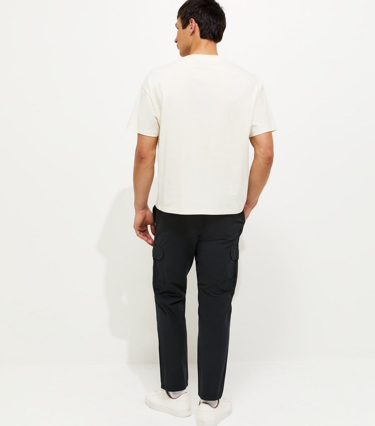 New Look Men's Black Regular Cotton Rich Cargo Trousers New Look - 4