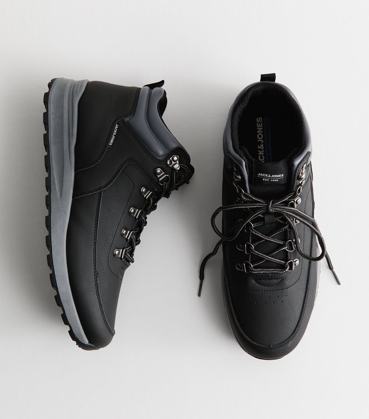 jack & jones Men's Black Faux Leather Eaton Ankle Boots Jack & Jones New Look