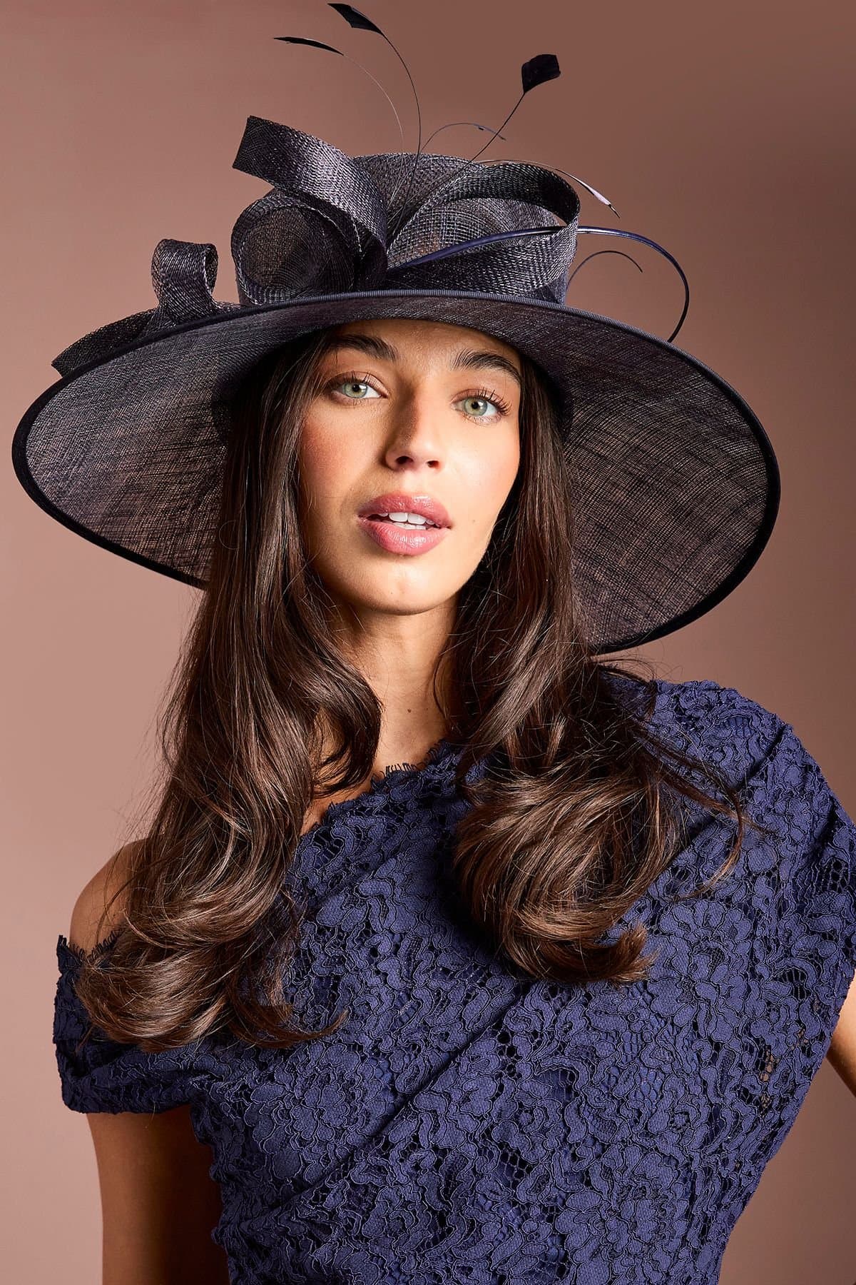 Coast Coast Navy Loop & Quill Wide Brim Hat