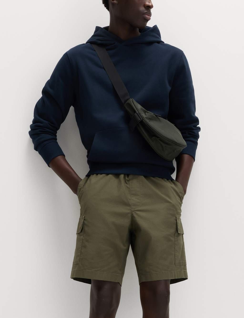 M&S Hunter Green Cotton-Rich Cargo Shorts