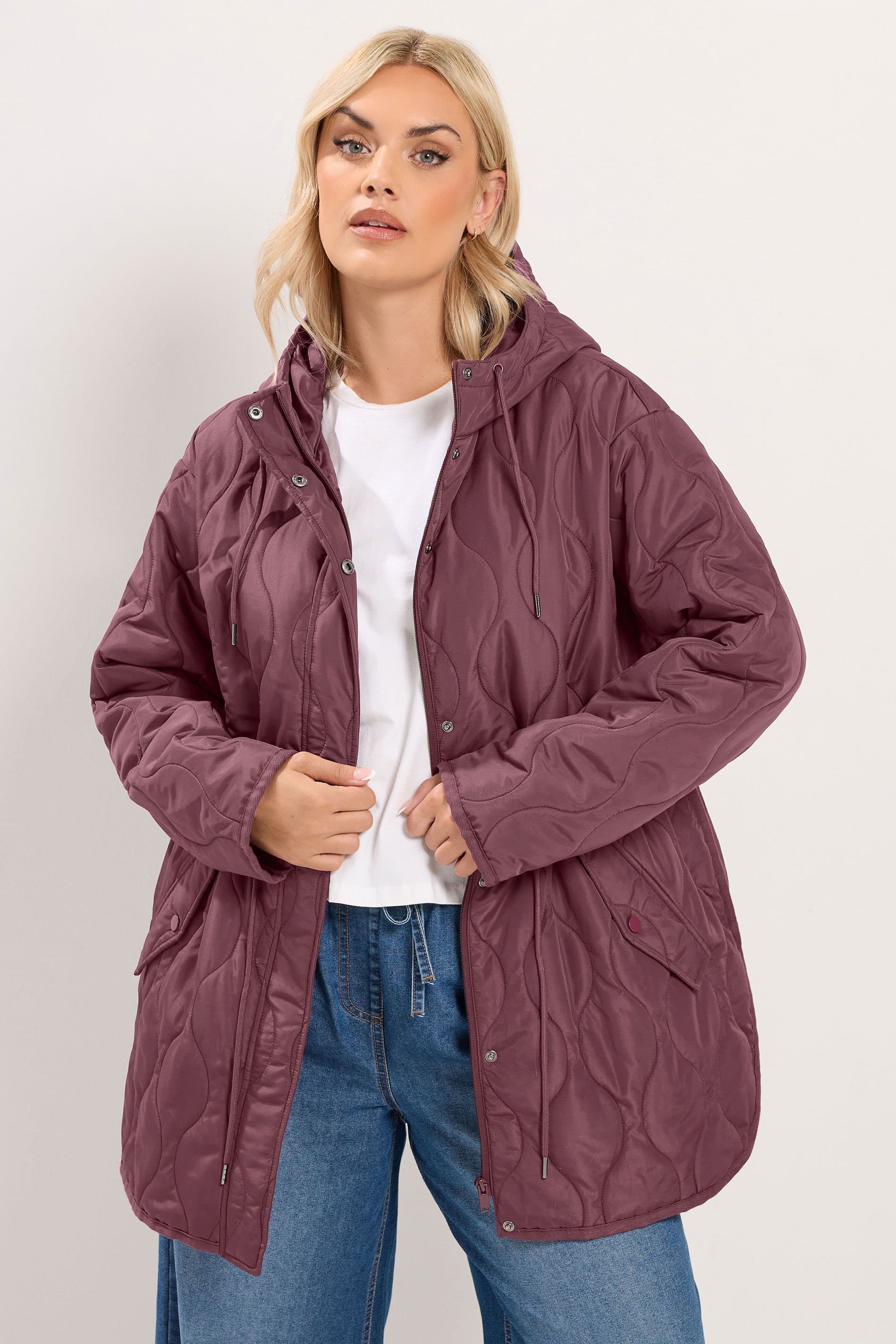 Yours Yours Women's Lightweight Padded Jacket in Purple