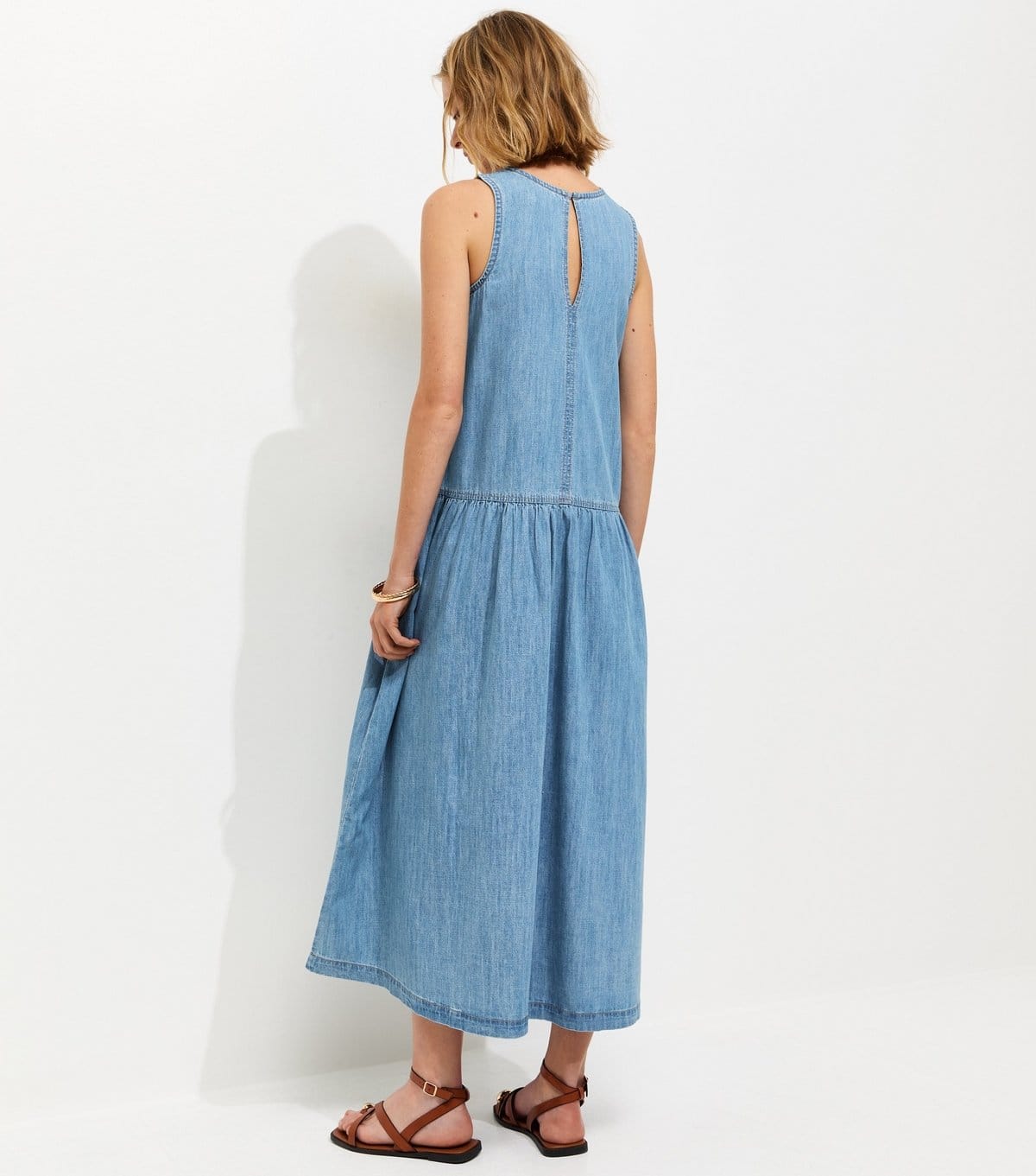 New Look Women's Light Blue Drop Waist Midaxi Dress New Look - 4