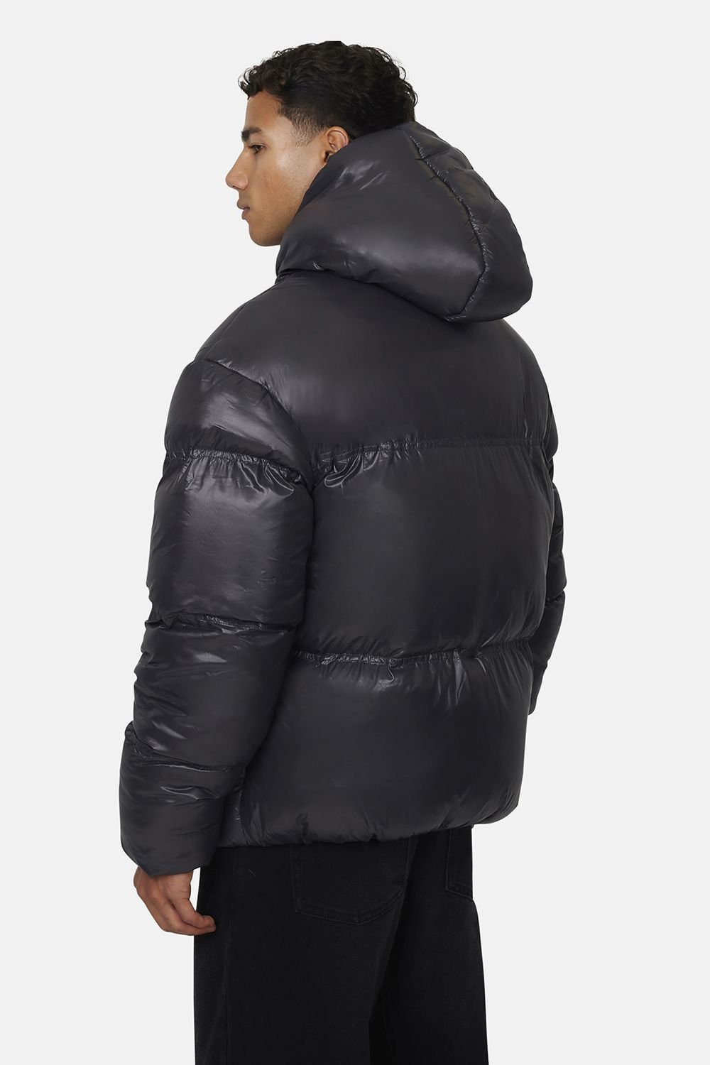 Good For Nothing Good For Nothing Men's Hooded Puffer Jacket in Charcoal - 2