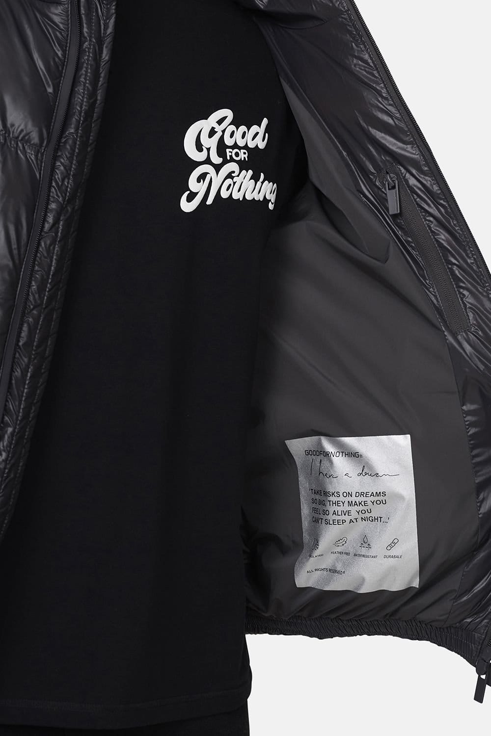 Good For Nothing Good For Nothing Men's Hooded Puffer Jacket in Charcoal - 4