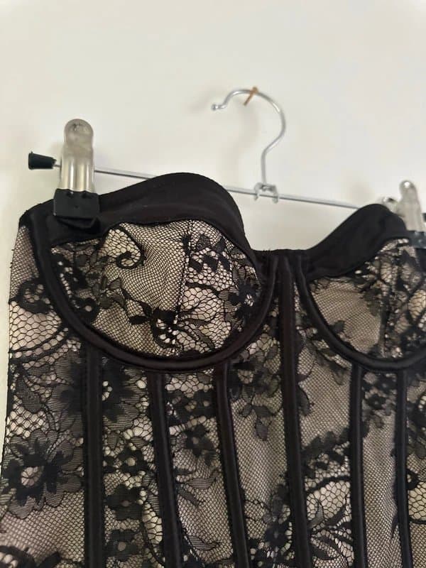 ASOS ASOS Design black and nude lace corset top